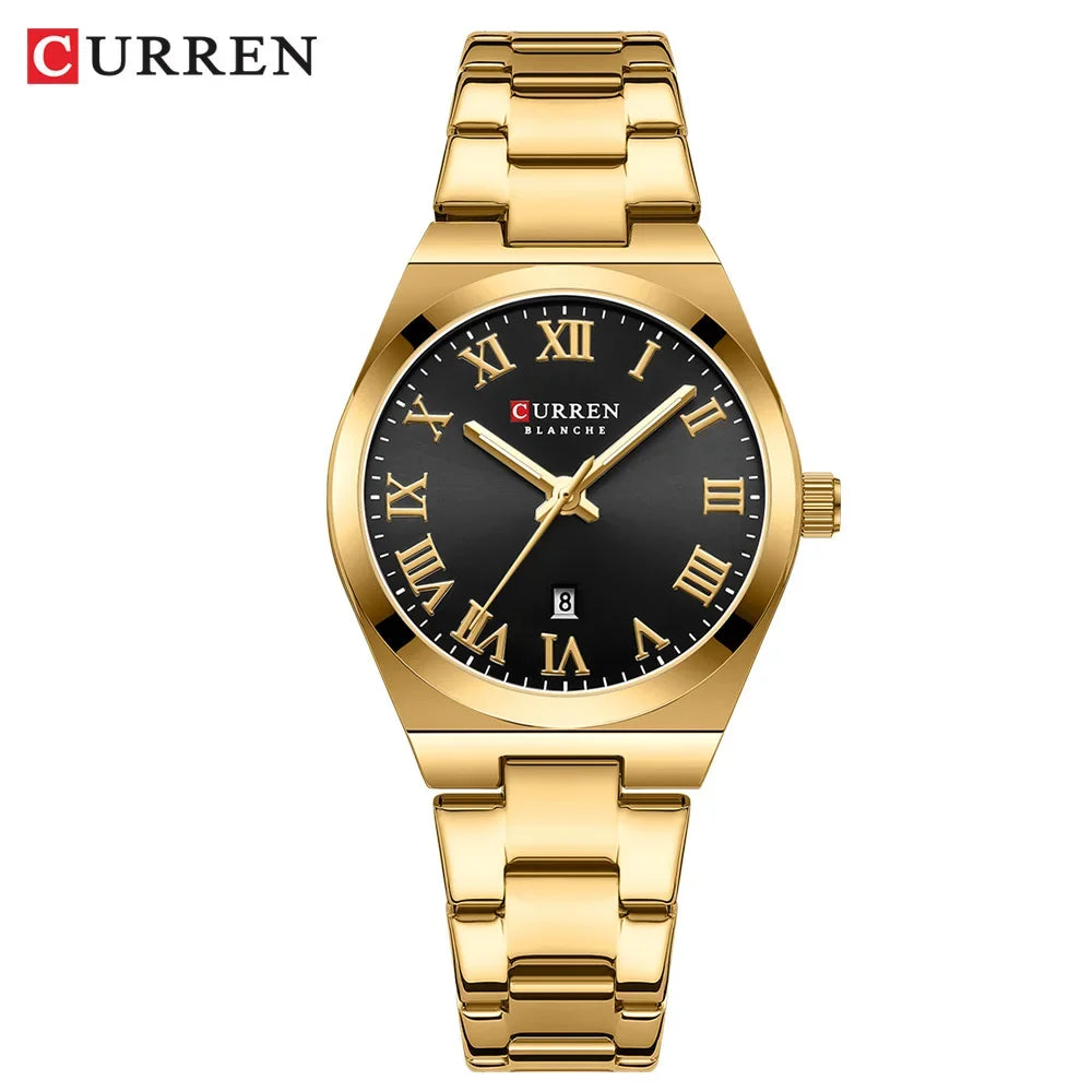 Women's Silver Stainless Steel Date Dress Watch