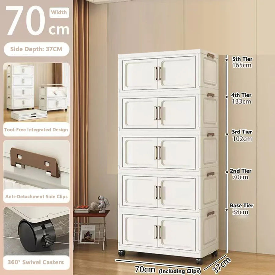 Foldable Multi-Drawer Storage Cabinet