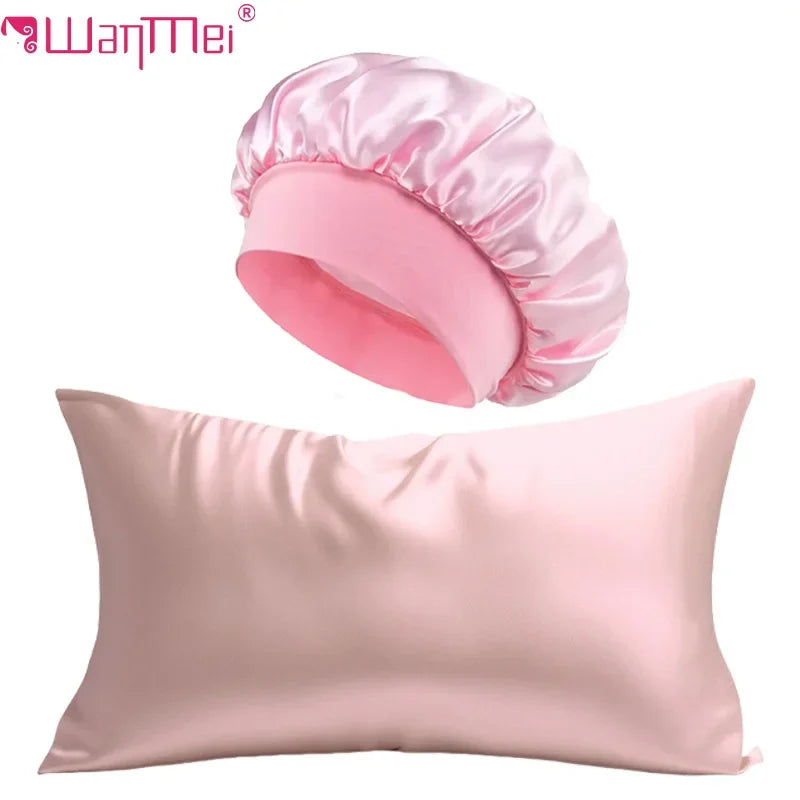 Silk Pillowcase & Extra-Large Satin Bonnet Set