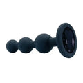 3-Ball Black Silicone Anal Plug with Crystal Base