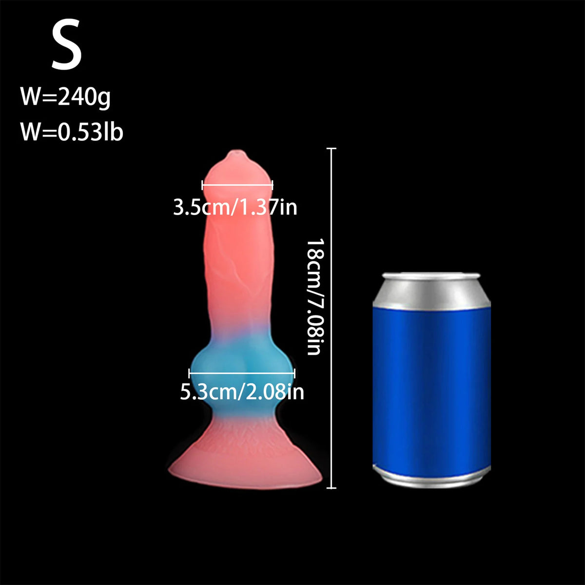 Luminous Knotted Animal-Style Dildo – 5 Sizes