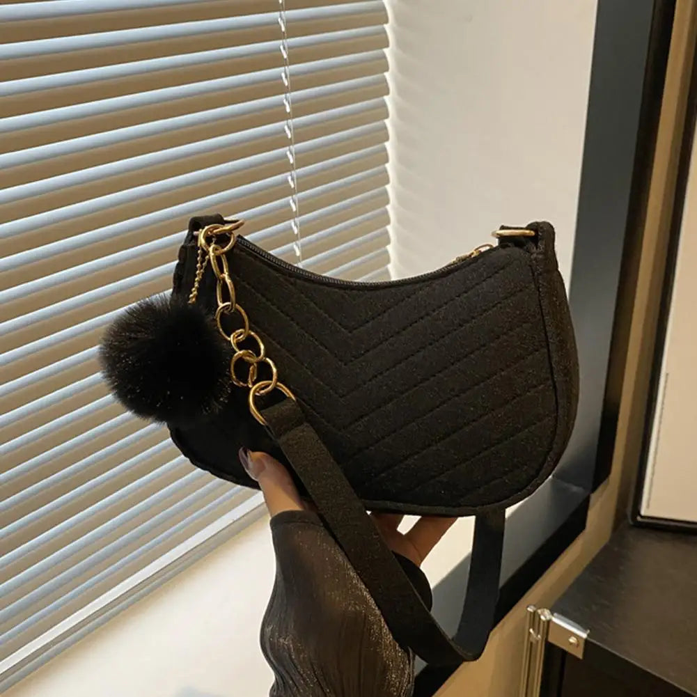 Felt Mini Saddle Shoulder Bag
