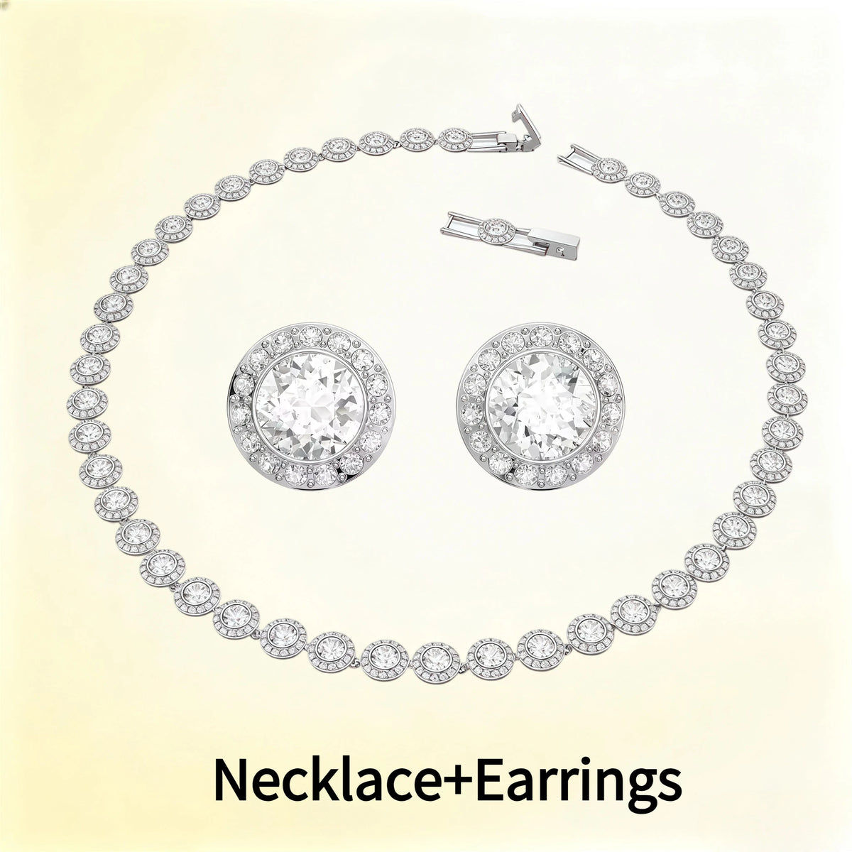 Women's Round Necklace, Earrings & Bracelet Set