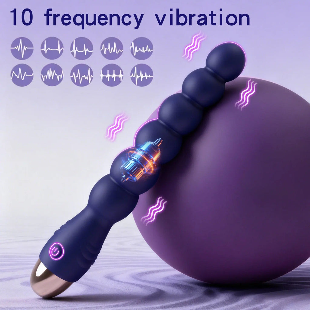 Vibrating Silicone Anal Bead Prostate Massager