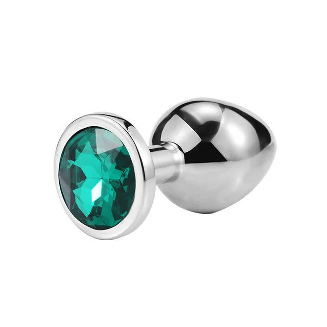 Crystal-Tip Stainless Steel Anal Plug