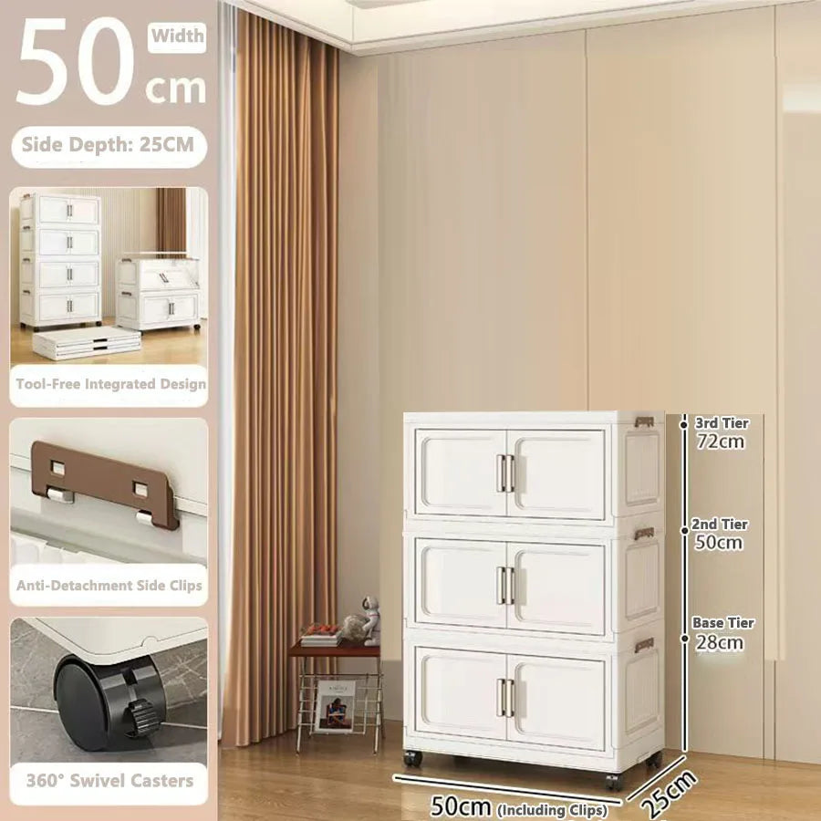Foldable Multi-Drawer Storage Cabinet