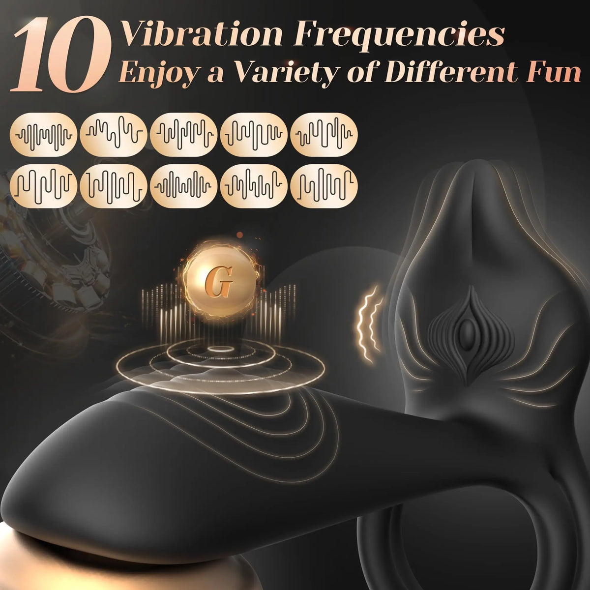 Remote-Control 10-Mode Vibrating Ring