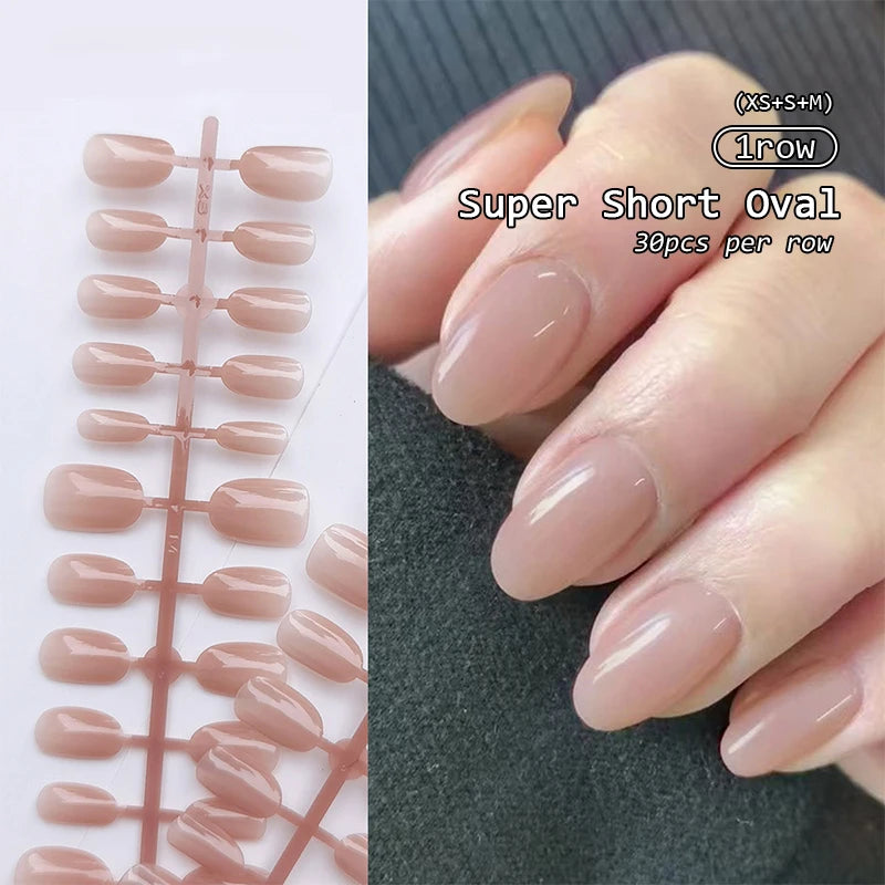 Full-Cover Press-On Nail Tips – 30 Pieces