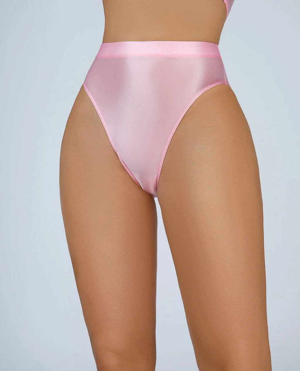 Women Sexy Oil Shiny High Waist G-string Smooth Brief Candy Color T-Back Lingerie Thong UnderWear Satin Glossy Seamless Panties