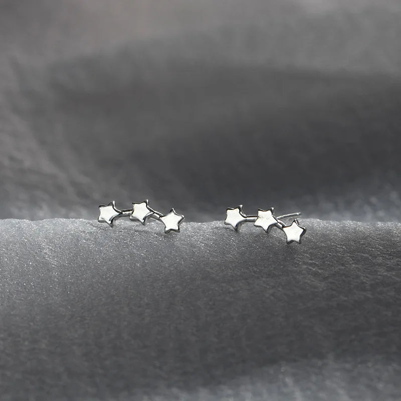 925 Silver-Needle Mini Stud Earring Set