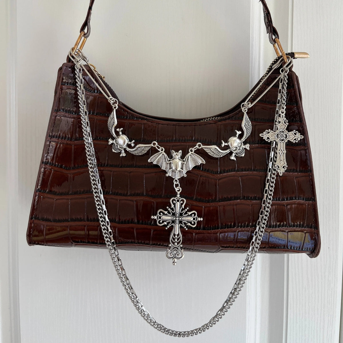 Gothic Skull Chain Shoulder Bag