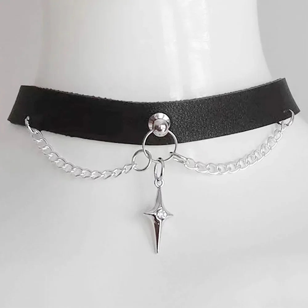 6 Styles Harajuku Sexy Black Goth Punk Chokers Gothic Choker Necklace Halloween Party For Women Men Props Accessory