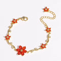Multicolor Crystal Flower Chain Bracelet