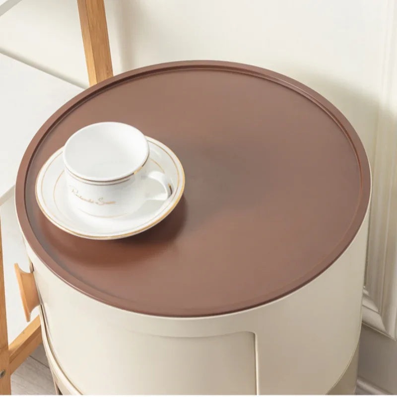 Pink Round Kawaii Bedside Table