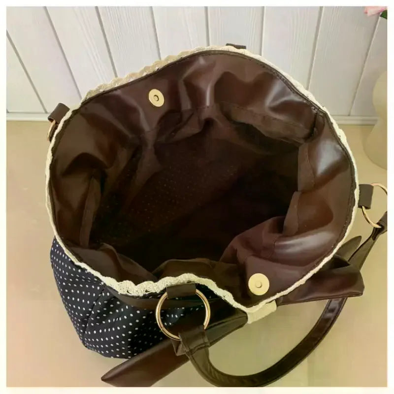 Vintage Polka Dot Bow Shoulder Bag