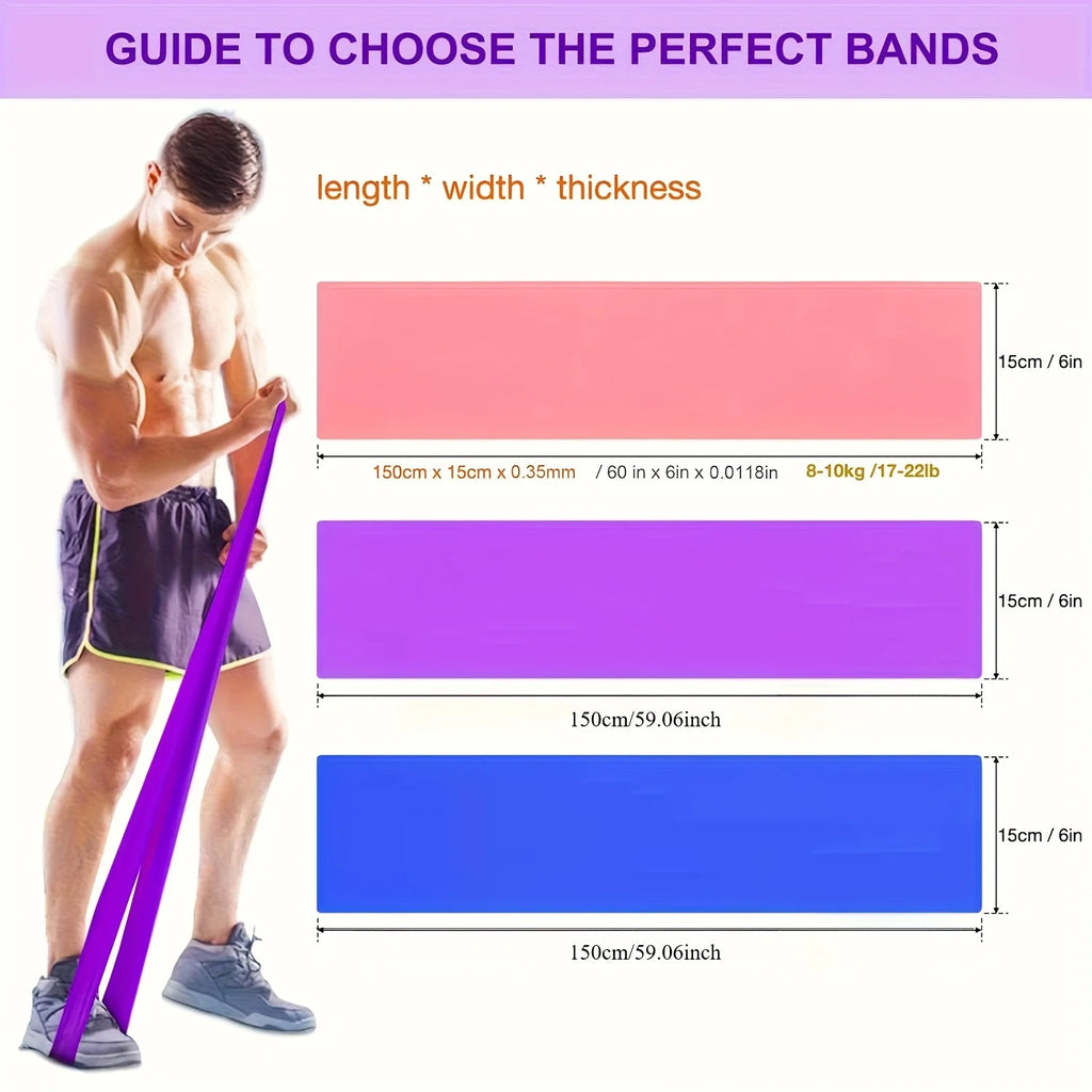 1/3pcs Resistance Bands for Men and Women - Elastic Exercise Straps with Stretchy Loops Ideal for Yoga Pilates Strength Training