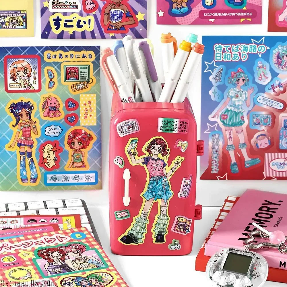 20-Sheet Vintage Anime Girl Y2K Sticker Set