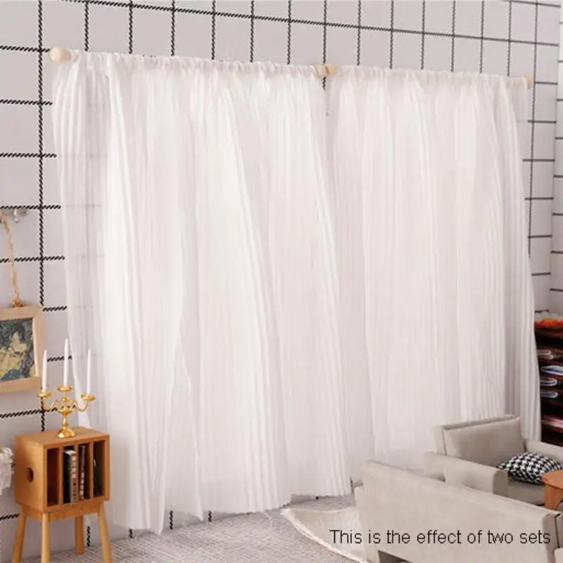 1:12 White Chiffon Dollhouse Curtain