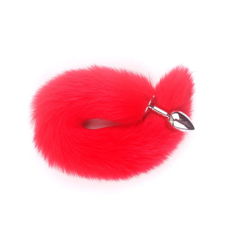 Faux Fox Tail Stainless Steel Anal Plug