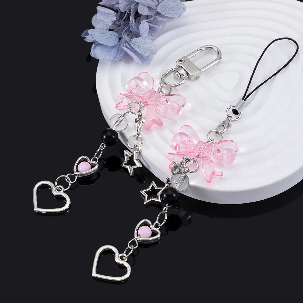 Y2K Bow, Heart & Star Phone Charm