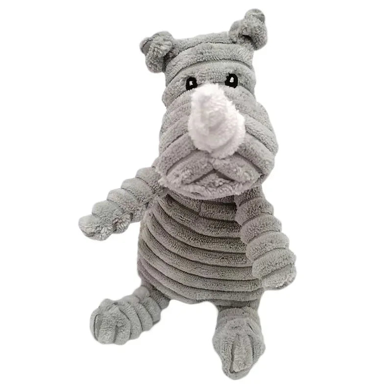 Corduroy Animal Squeaky Dog Toy