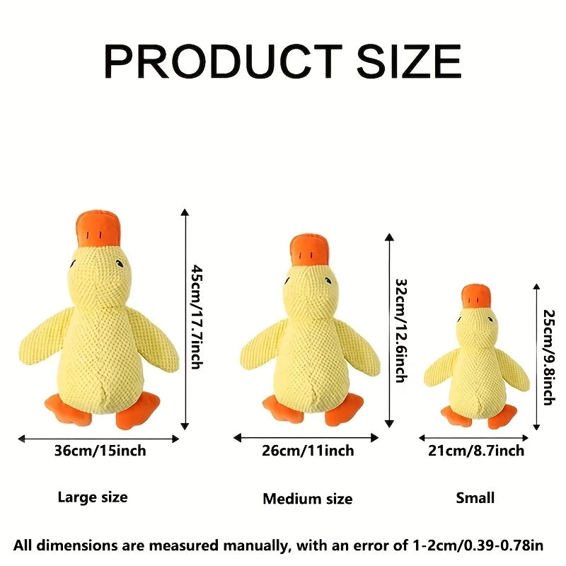 Yellow Duck Plush Squeaky Dog Toy
