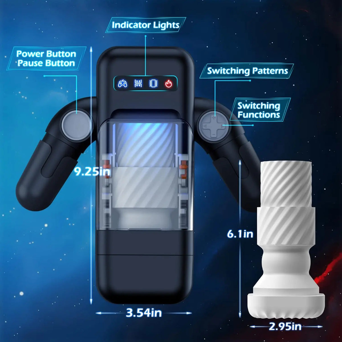 LCD Heated Thrusting Male Stroker