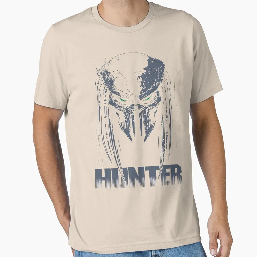 Hunter 80s horror sci fi The Predator Hunter Alien printed t shirt for men 100% cotton large size Adult tops S-6XL