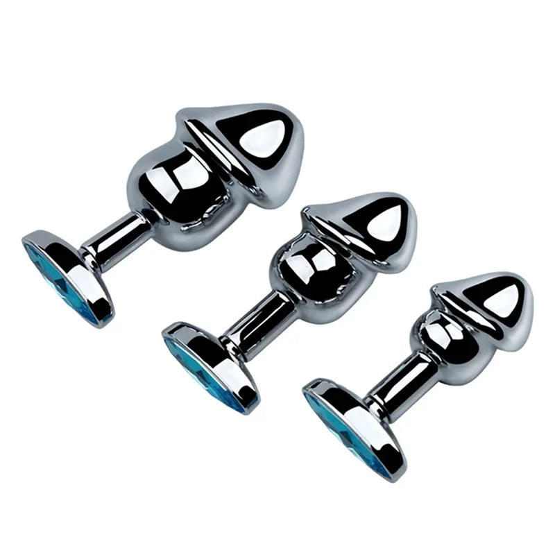 Crystal Stainless Steel Anal Plug Set