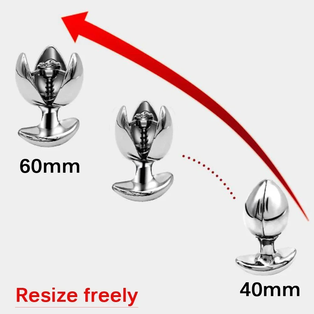 Stainless Steel Locking Chastity Anal Plug
