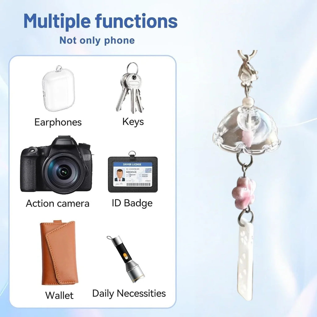 Sakura Beaded Phone Charm – Pink Y2K Lanyard