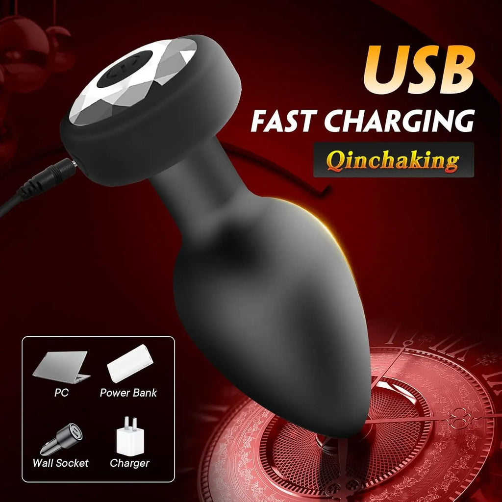 4-Piece Silicone Remote Vibrating Anal Plug Set