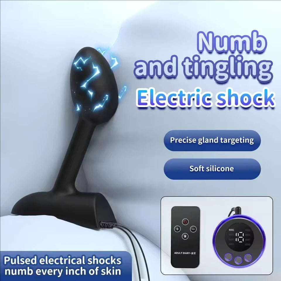 Electric-Stimulation Silicone Anal Bead & Plug