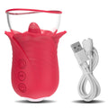 Rose 2 in 1 with Tongue Licking Thrusting Vibrator Sex Toys Dildo for Women Nipple Sucker Stimulator Vacuum Orgasm Female Adult