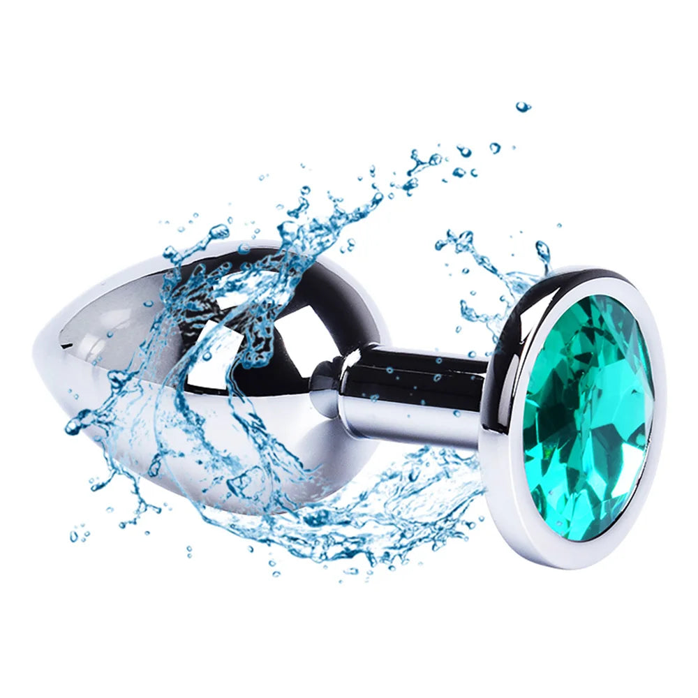 Colored Crystal Stainless Steel Anal Plug – 3 Sizes