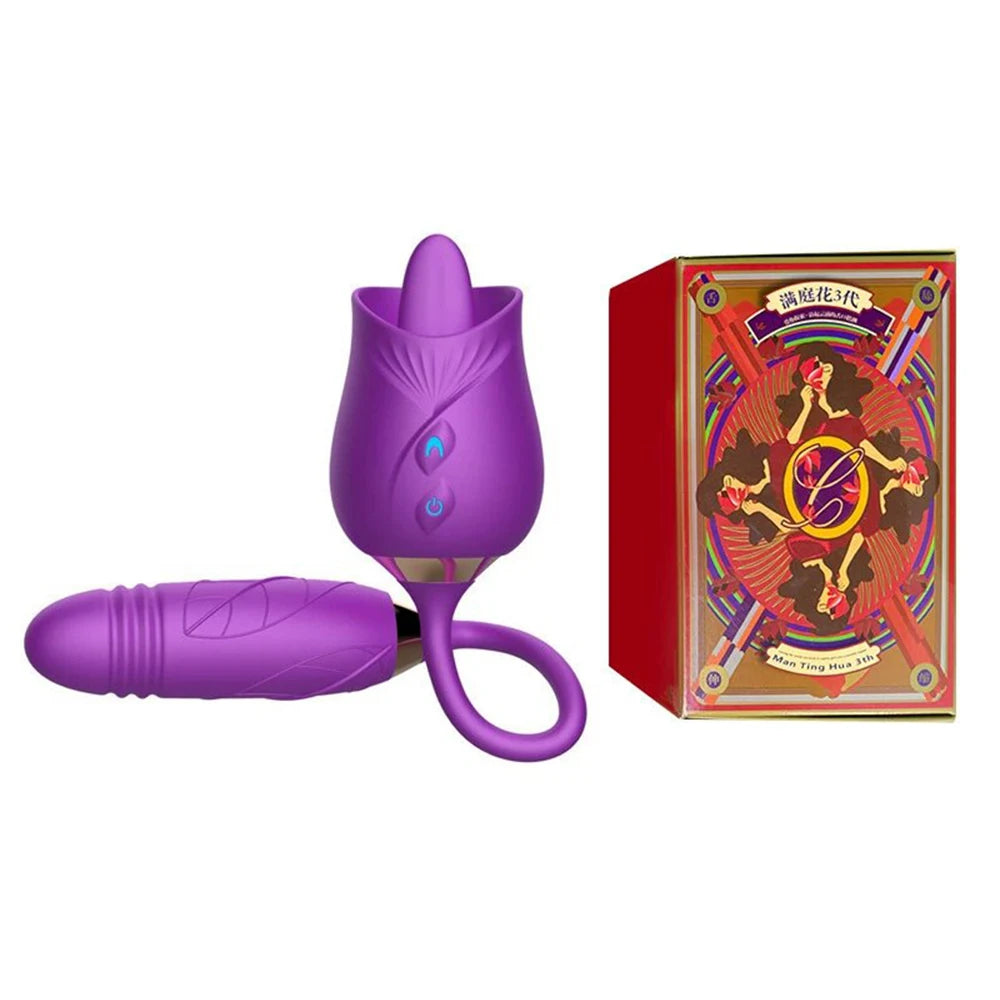 Rose Vibrator with 10 Suction & Thrusting Modes