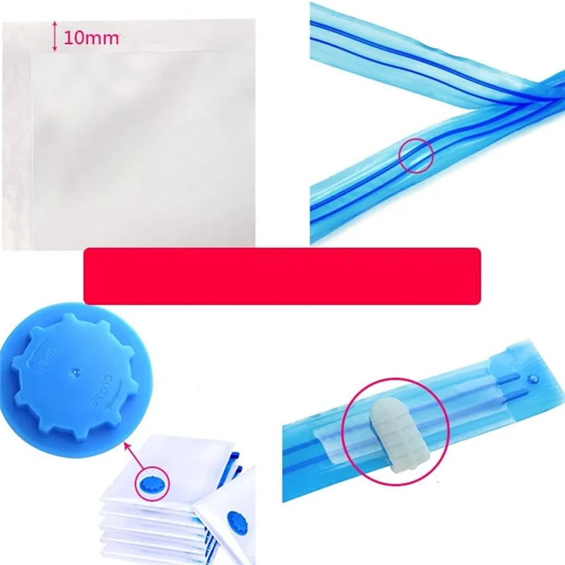 ABWP-Vacuum Bags For Clothes - Pack Of 10 40 X 30 Cm Reusable Storage Bags Vacuum Bags With Seal And Space Saving Travel Bags