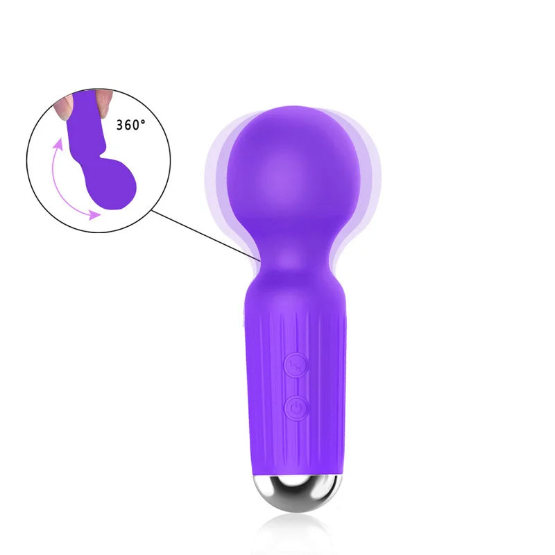 20-Speed USB-Rechargeable Mini Wand Vibrator