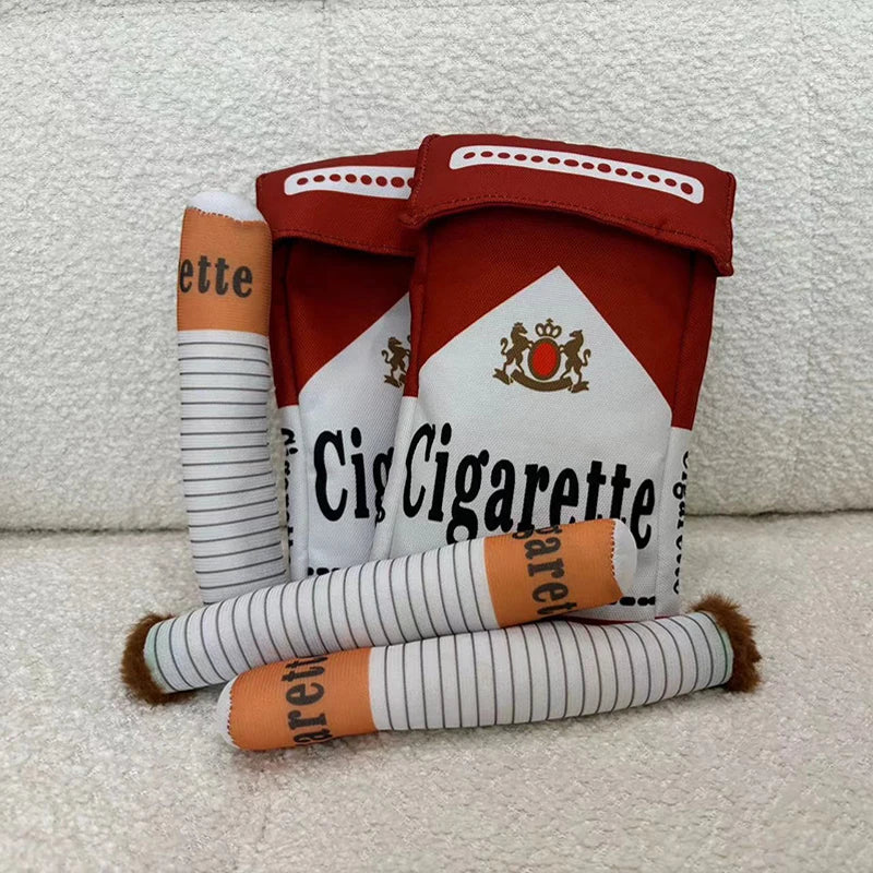 Cigarette-Shaped Giggling Plush Dog Toy