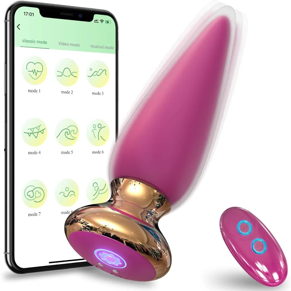 App-Controlled Rechargeable Vibrating Anal Plug – 9 Modes