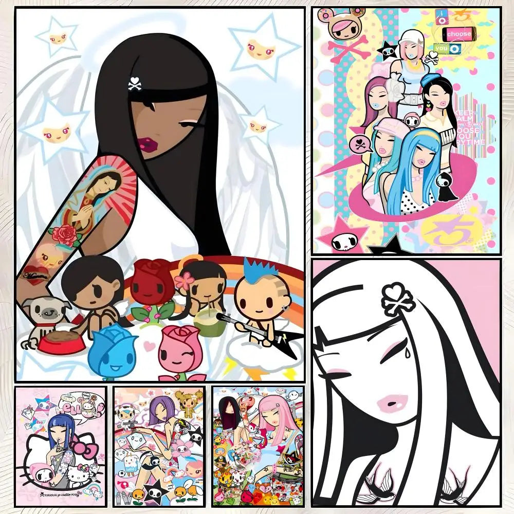 Tokidoki Retro Self-Adhesive Wall Poster