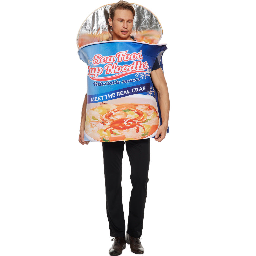 Spot Halloween new bowl noodles play clothes fun seafood instant noodles onesie party costumes costumes Cos