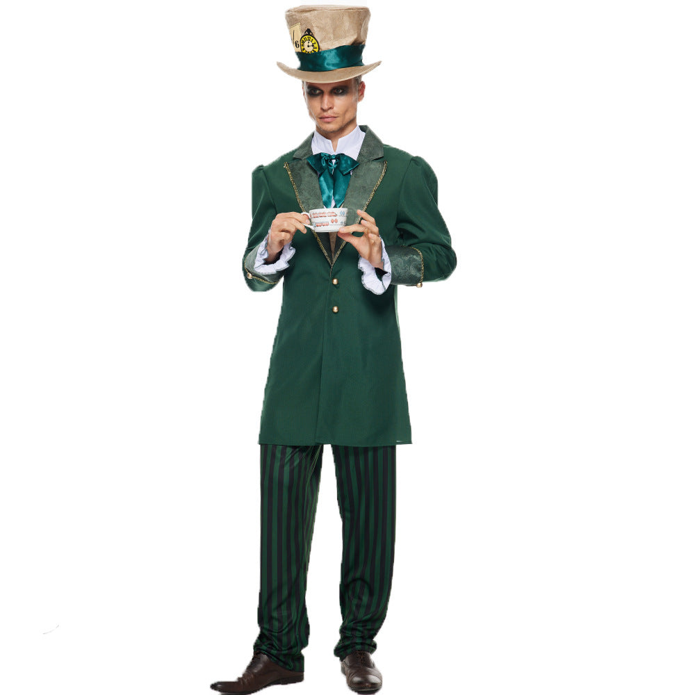 Stock Amazon Mad Hatter Impersonator costume Mad Hatter Clown suit stage play Alice performance costume