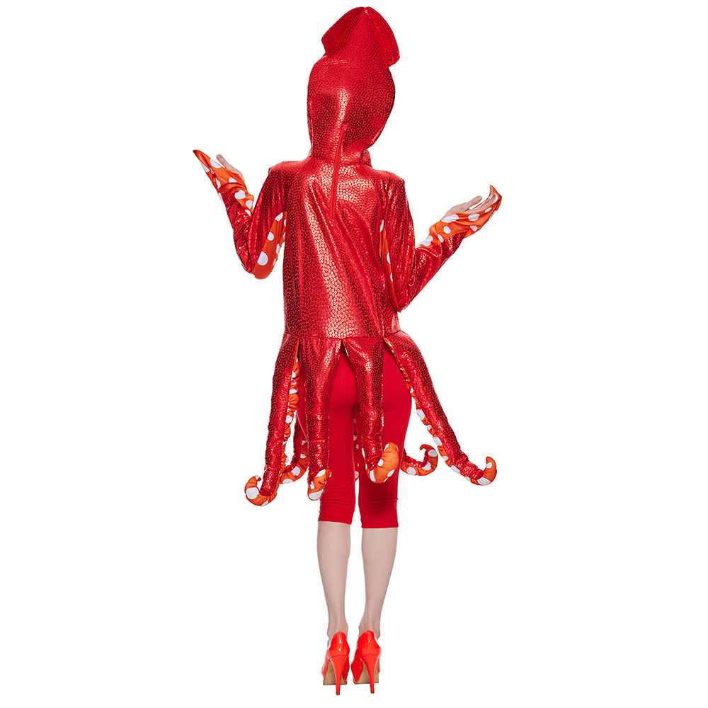 New adult squid costumes available for Halloween sea creature party onesie costumes