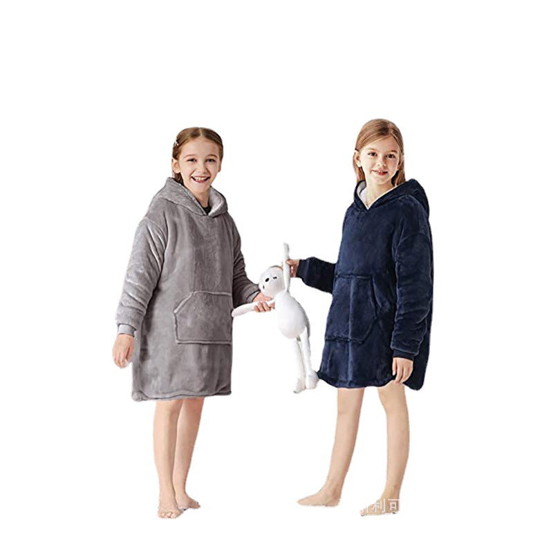 huggle hoodie children's lazy pullover grab fleecy, hooded TV blanket outdoor winter warm cotton-padded jacket