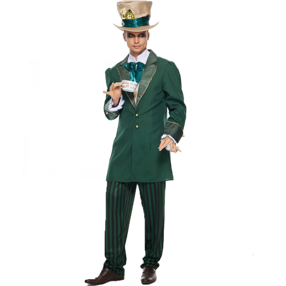 Stock Amazon Mad Hatter Impersonator costume Mad Hatter Clown suit stage play Alice performance costume