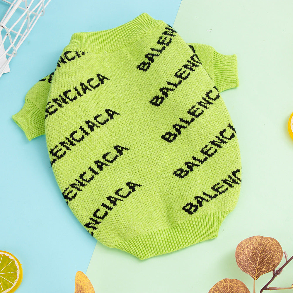 Dog sweater fashionable brand Fadou Schnauzer clothes Cat and dog clothing soft and comfortable not ball high elastic G dog clothes